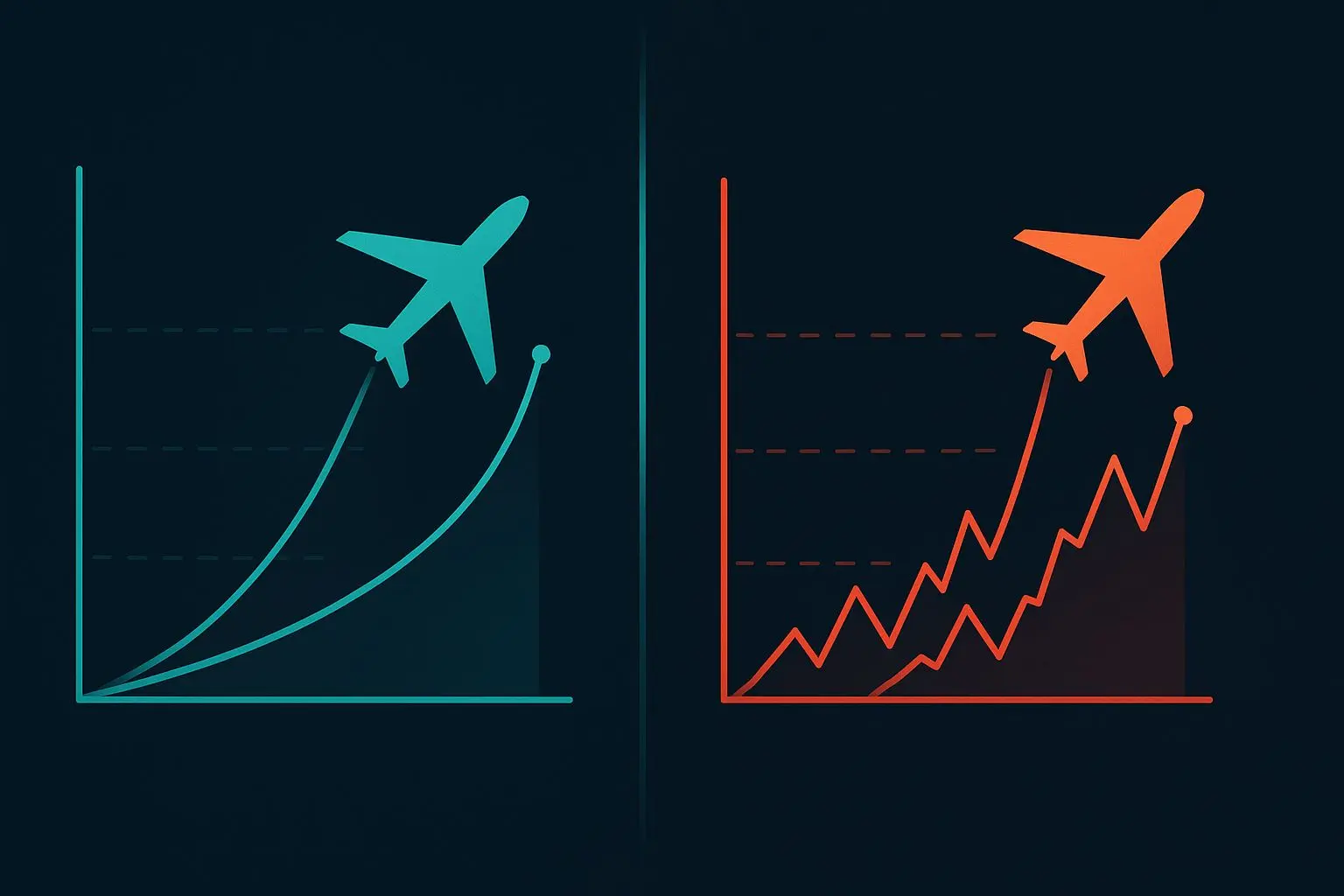 Styly cash outu v Aviatoru Schéma různých stylů cash outu v Aviatoru podle rizika a stability