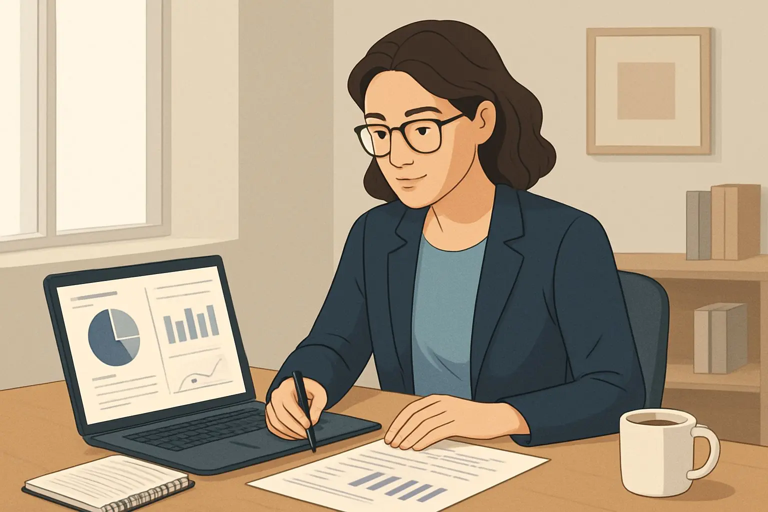 Ilustrační obrázek autora odborného článku u pracovního stolu