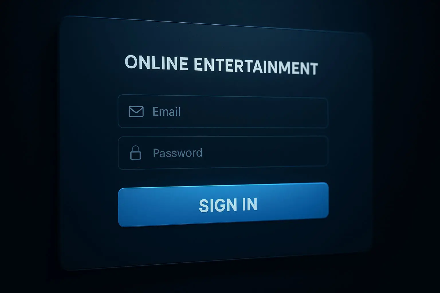 Přihlašovací formulář online platformy na obrazovce počítače