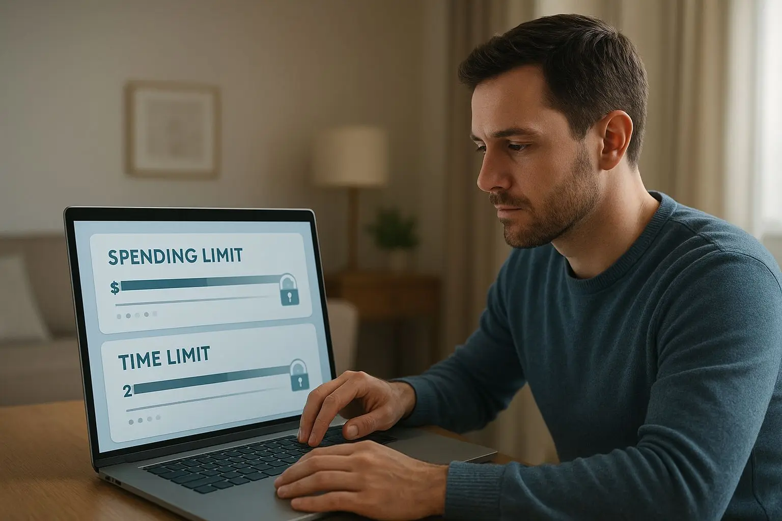 Uživatel nastavuje limity pro bezpečnější hraní v účtu